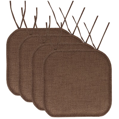 Herringbone Memory Foam 16 x 16 Chair Pad With Ties