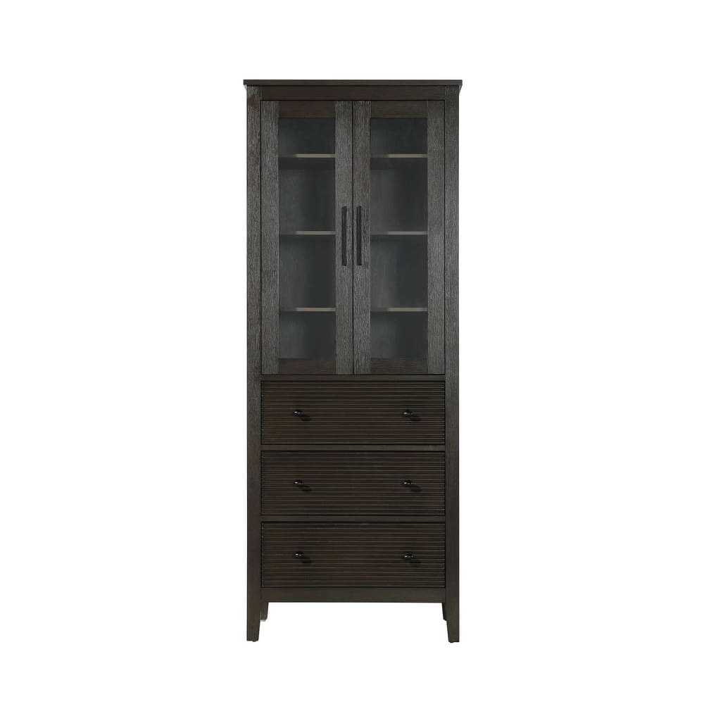 Kensington 16-28 Inch Bath Storage Glass Cabinet