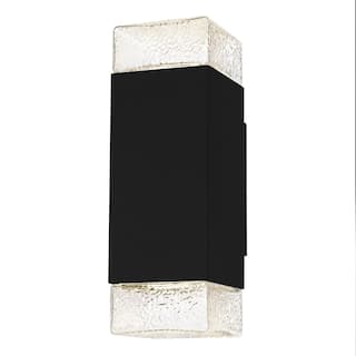 Matte Black LED Outdoor Wall Lantern from the Saxton Collection