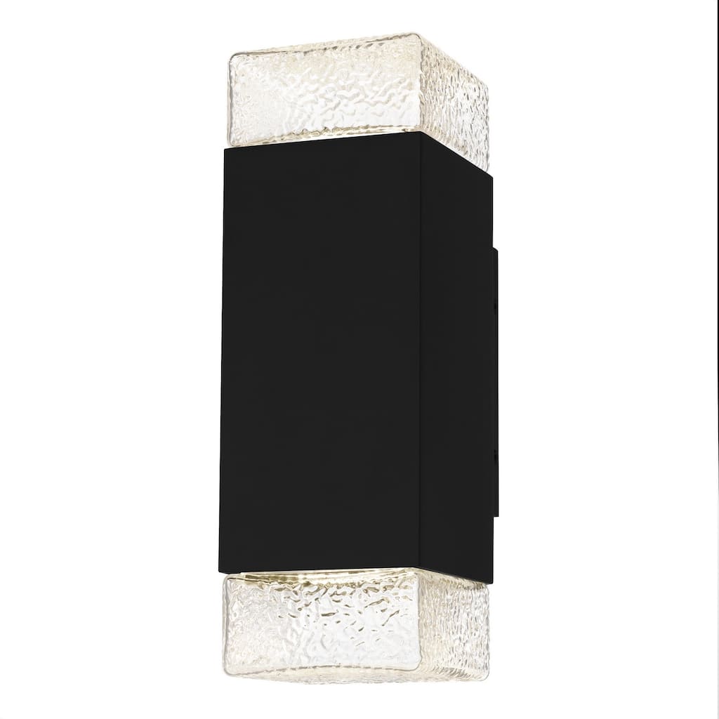 Matte Black LED Outdoor Wall Lantern from the Saxton Collection