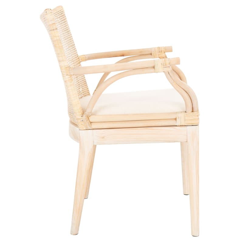 SAFAVIEH Gianni Tropical Coastal Cushion Arm Chair - 21.5" W x 23.5" L x 32.3" H