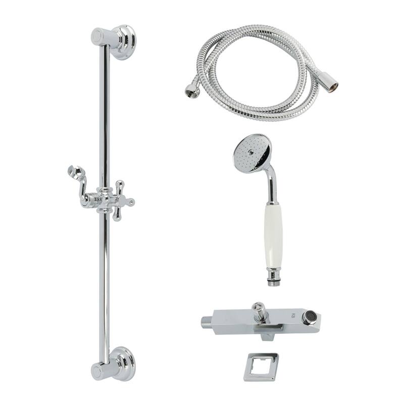 Kingston Brass Made to Match Shower System with Slide/Grab Bar and Hand Shower - Polished Chrome