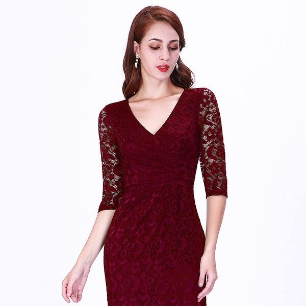 Shop Ever Pretty Womens Elegant Lace Half Sleeve Plus Size Evening