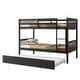 preview thumbnail 7 of 10, Twin Over Twin Bunk Beds with Trundle, Convertible into 2 Beds, Black