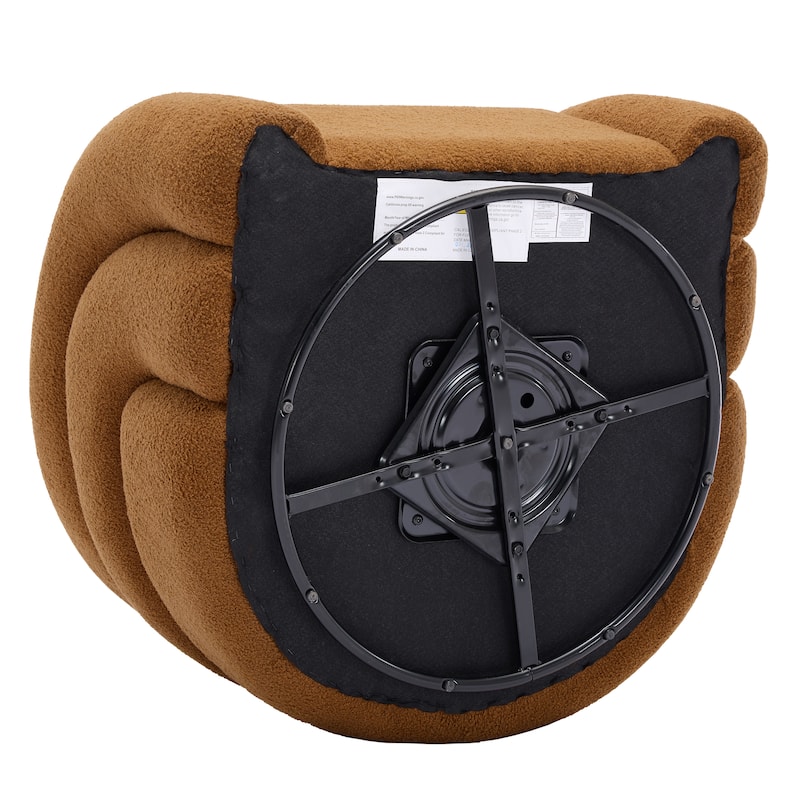 Modern Upholstered Swivel 360 degree Rotation Boucle Barrel Chair