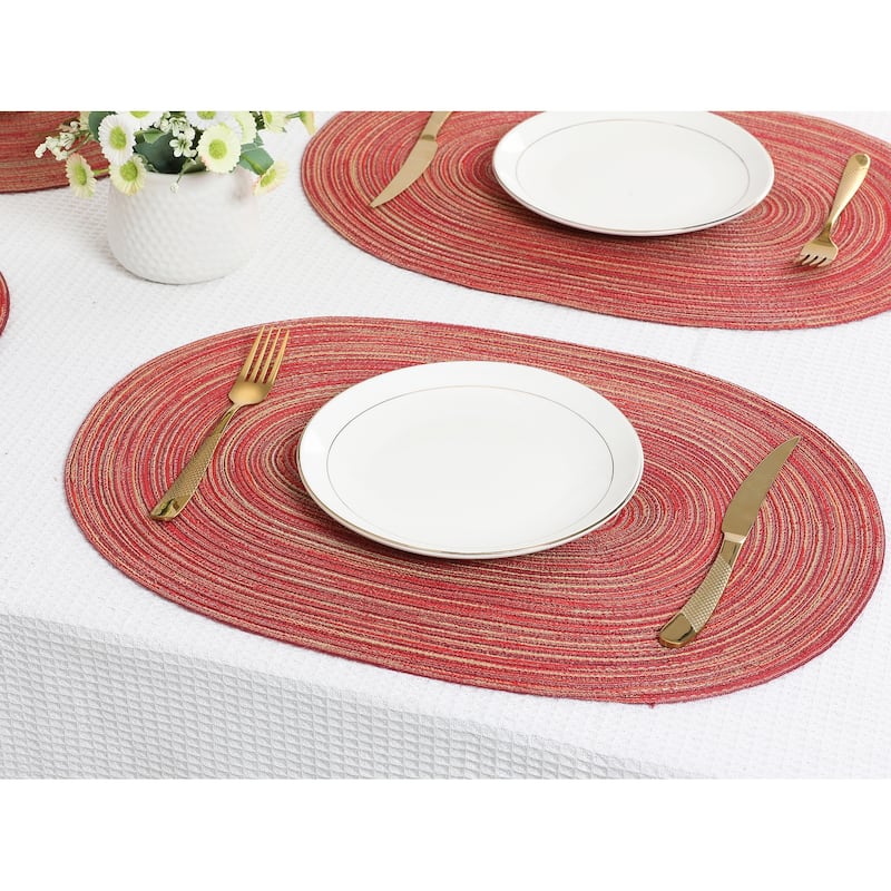 Farmhouse Placemats Set of 6 Oval Placemats for Dining Table Decor - 19.7*14Inch