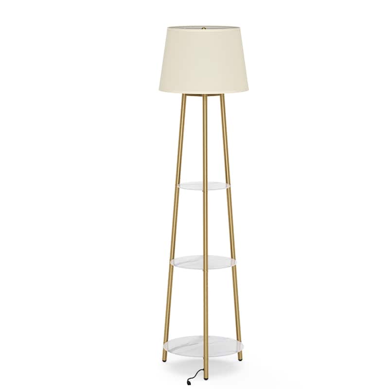 LED Column Floor Lamp Standing Organizer Storage Shelf Table Lamp - 14x62.4 inch