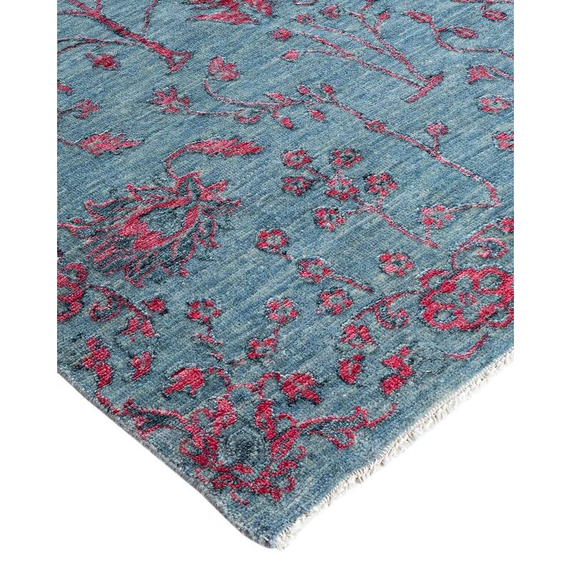 Ikat One-of-a-Kind Hand-Knotted Area Rug - Gray, 9' 1" x 11' 10" - 9' 1" x 11' 10"