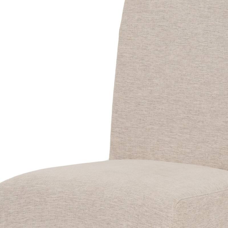 HomeRoots Beige And Brown Upholstered Fabric Open Back Dining Side Chair - 24.00 in. x 35.00 in. x 19.25 in.