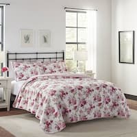 3pc King Roses Quilt Set 100% Cotton Reversible Breathable Pink - Bed ...