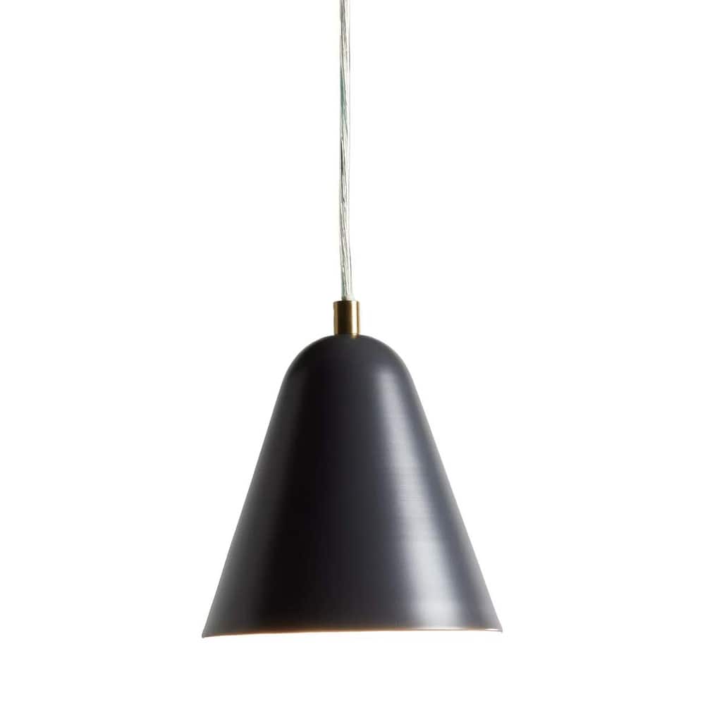 MoDRN 7"W 1-Light Scandinavian Mini-Pendant Light Fixture, Black Metal Finish