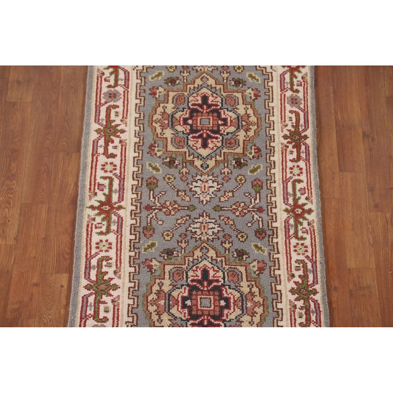 Gray Heriz Serapi Oriental Accent Rug Handmade Wool Carpet - 2'6" x 5'11"
