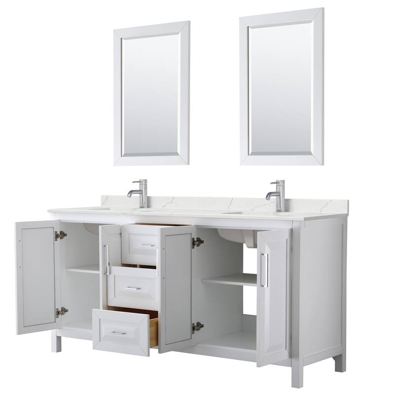 Wyndham Collection WCV252572D-QTZ-UNSM24 Daria 72" Free Standing