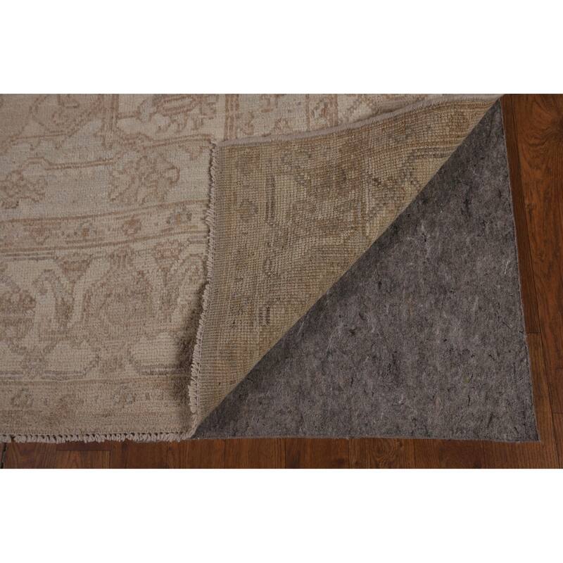 Vegetable Dye Geometric Oushak Area Rug Hand-Knotted Wool Carpet - 6'1"x 8'11"