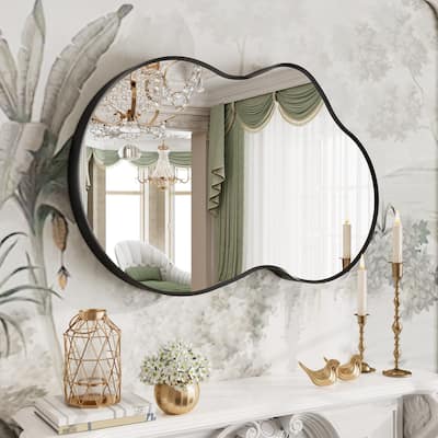 Irregular Wall Mirror Asymmetrical Decorative Wall Mirror Black 5 year warranty