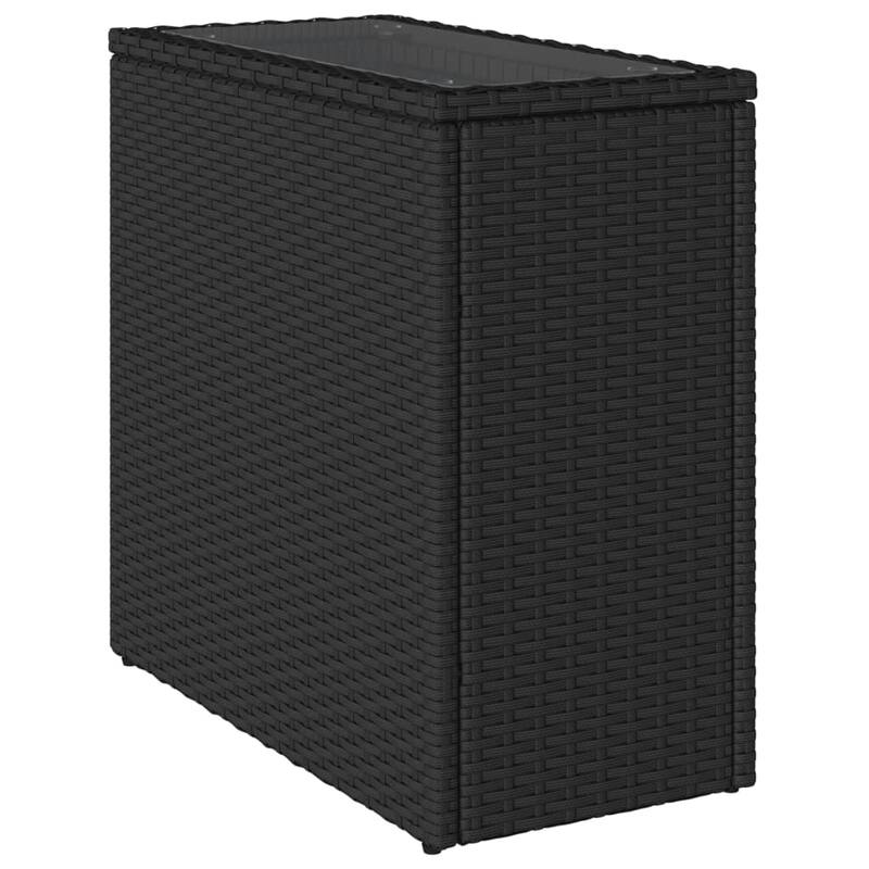 vidaXL Patio Side Table Outdoor Furniture Side Tea Coffee Table Poly Rattan - 10.8 x 22.8 x 21.7 in