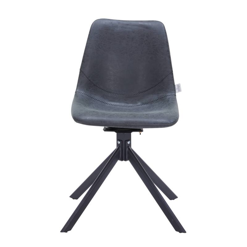Markley Leather Dining Chair 360 Degree Swivel with Iron legs Modern Accent Side Chair