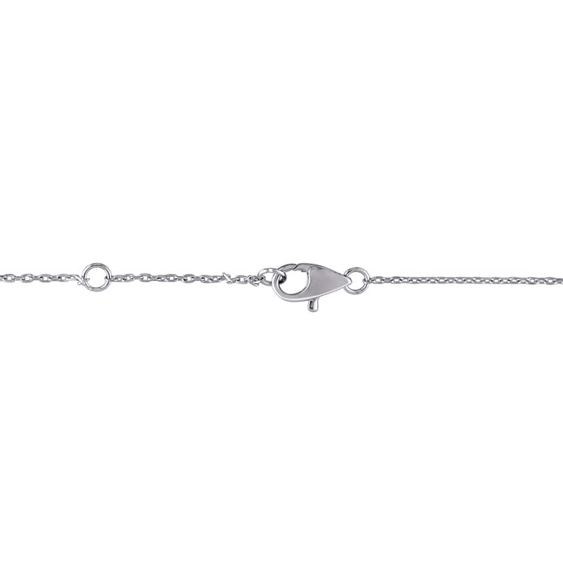 Miadora 14k White Gold 1/3ct TDW Curve Station Bar Necklace