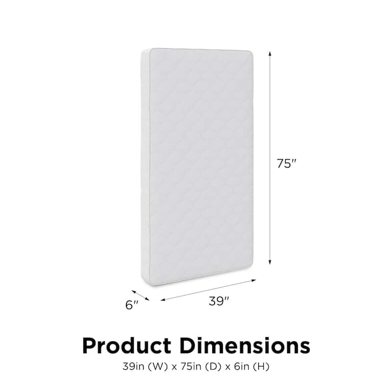 DHP Sleep 6 Inch Thermobonded High Density Polyester Fill Twin Mattress