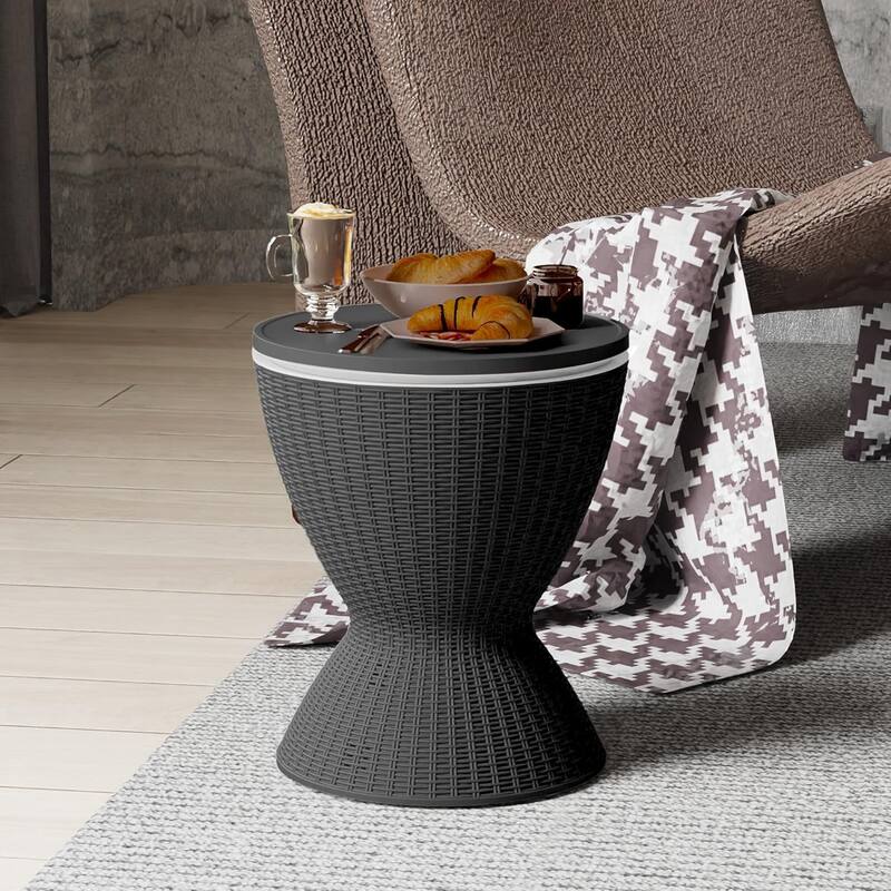 Resin Outdoor Cooler Table Adjustable Ice Cooler Side Table