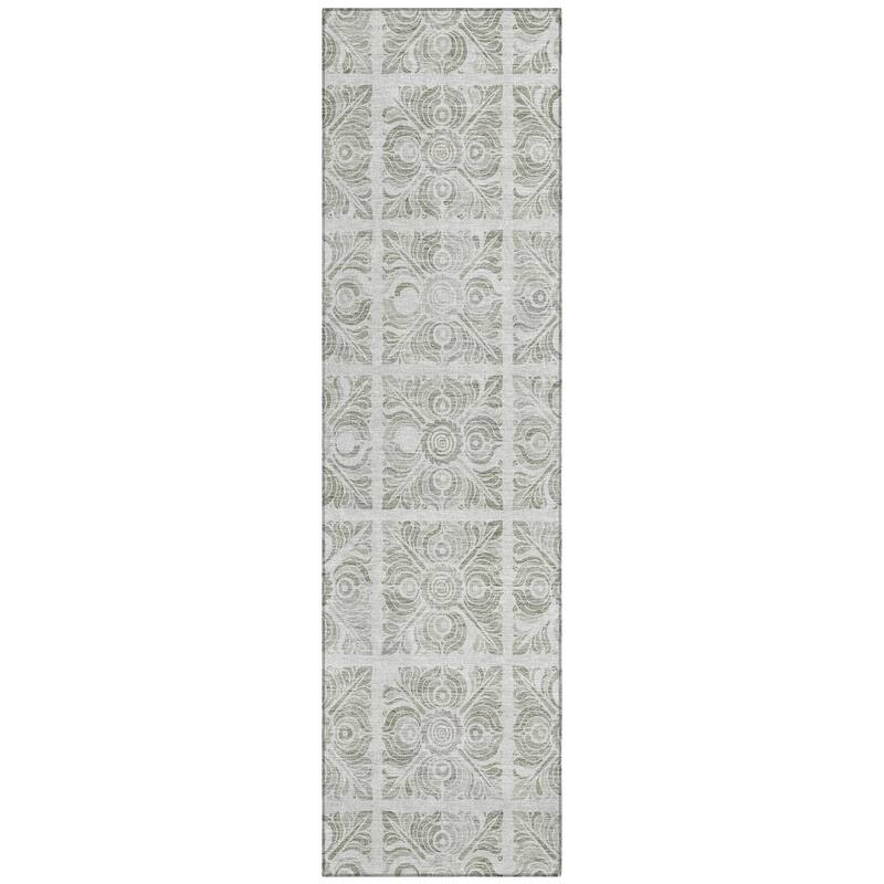 Machine Washable Indoor/ Outdoor Chantille Mosaic Rug