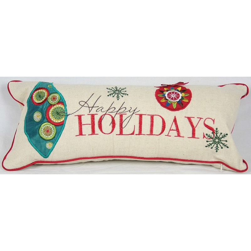 Happy Holidays 8" by 18" Pillow Polyester