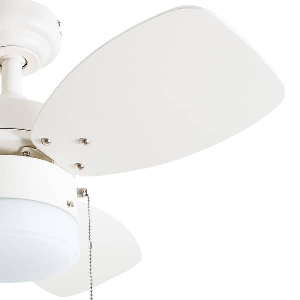 30-InchBrushed Nickel Small 3 Blade LED Ceiling Fan with Light - Bed ...