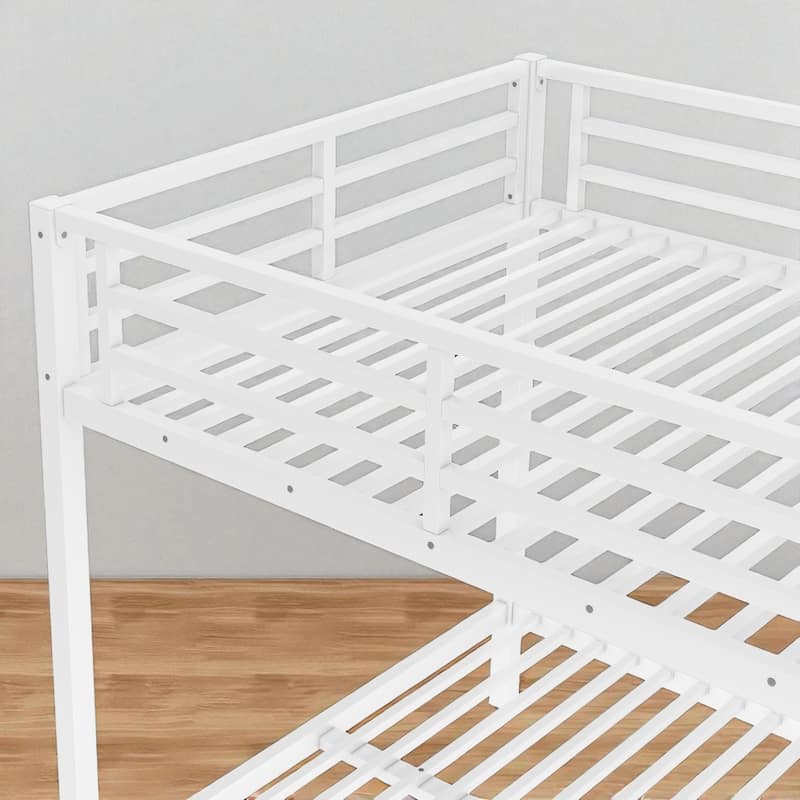 Metal Twin XL over Twin XL/Full over Full Bunk Bed for Teens, No Box Spring, Noise Reduced