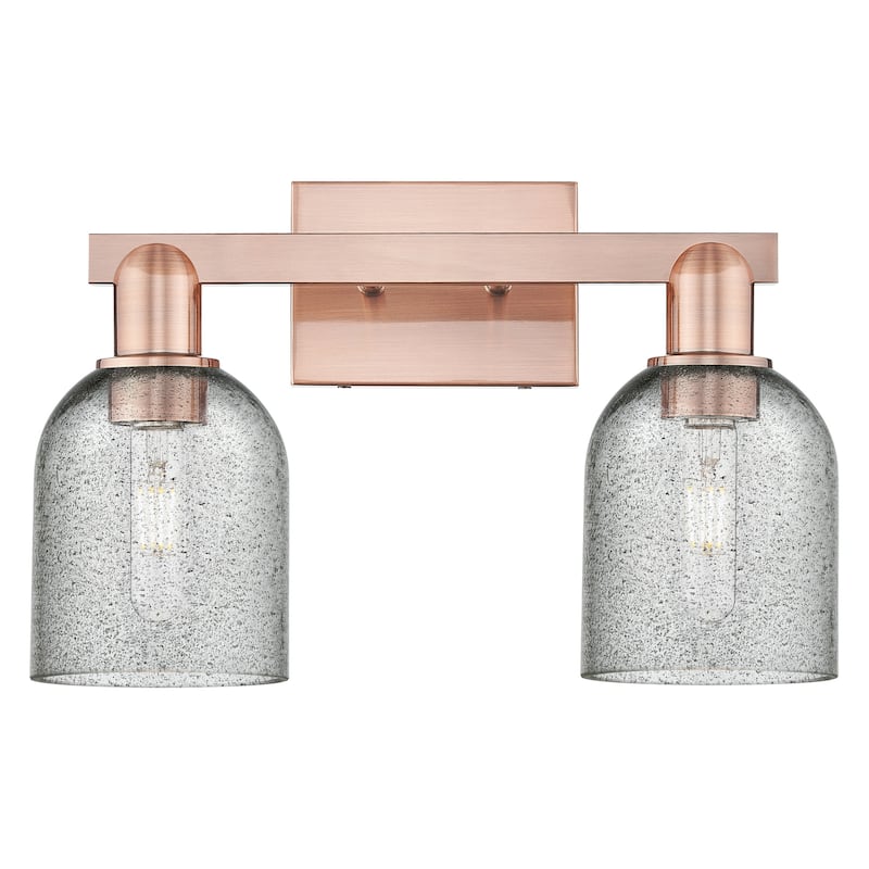 Innovations Lighting 716-2W-11-16 Caledonia Vanity Caledonia 2 Light - Antique Copper / Charcoal