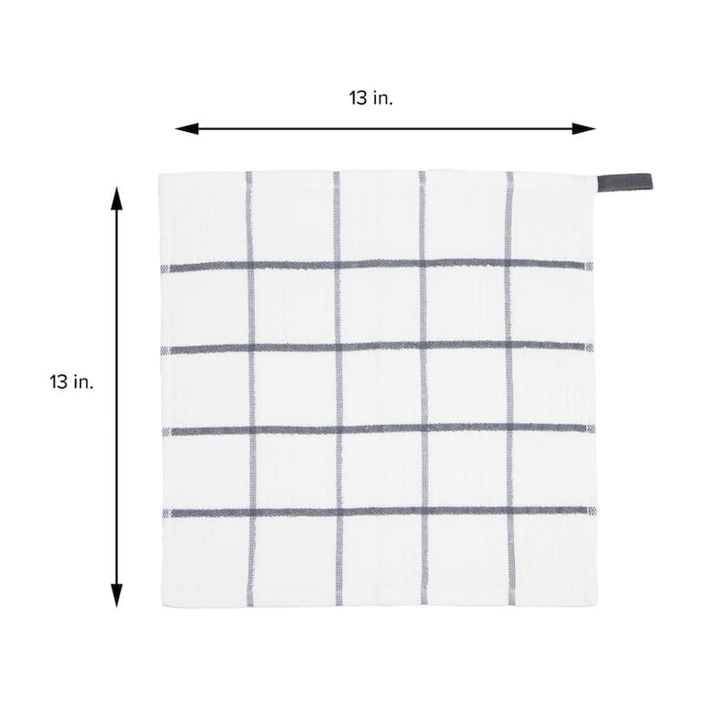 The Sloppy Chef Premier 12-Piece Windowpane Dishcloths - 13x13