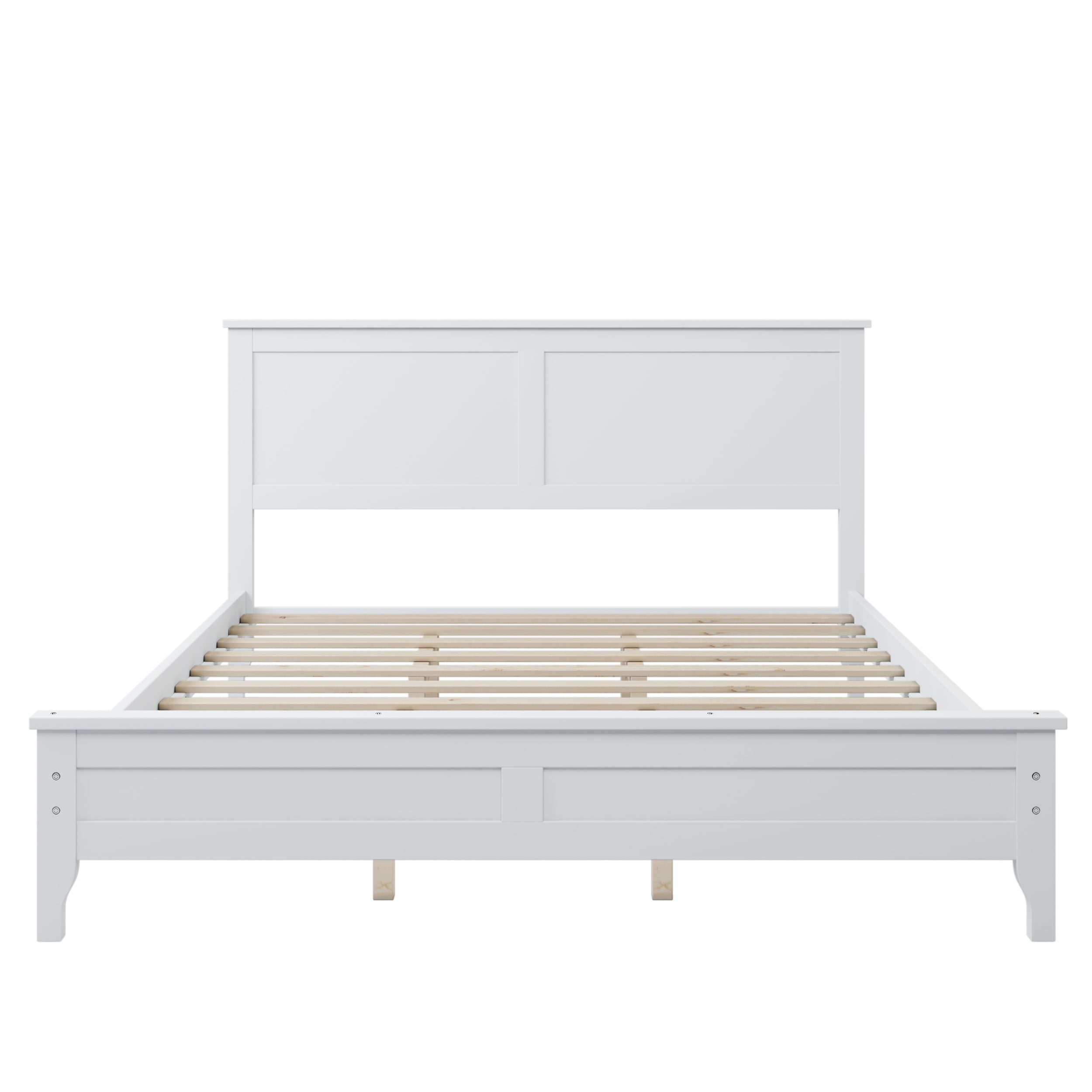 White solid wood platform bed sale