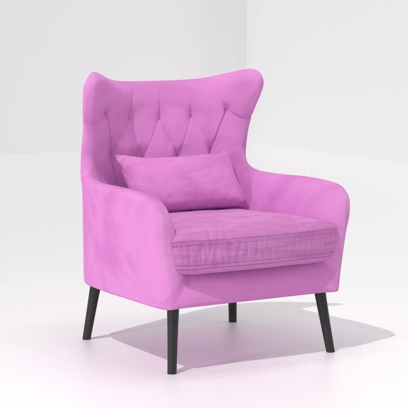 Velvet Tuft Thick Cushion Accent Chair (Set of 2)