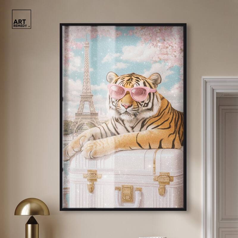 Tiger Luggage Paris Shadowbox by Art Remedy