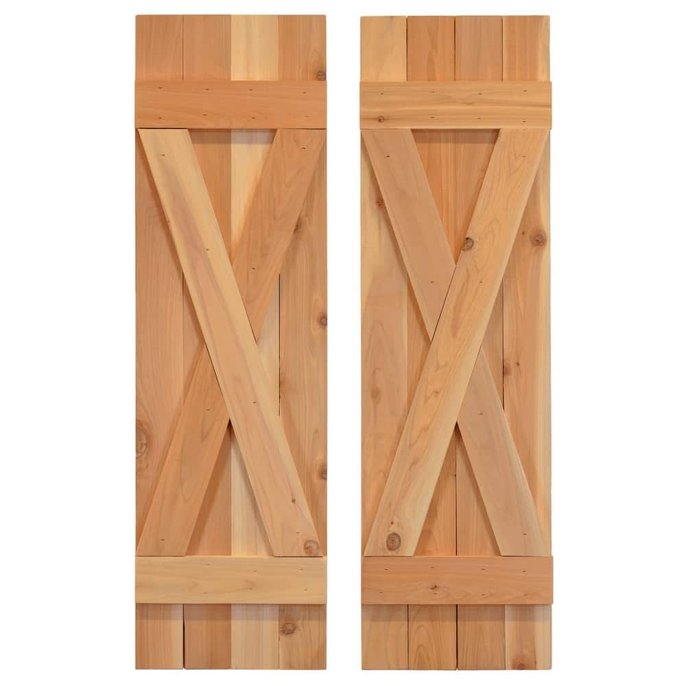 X Board & Batten Exterior Shutters Pair