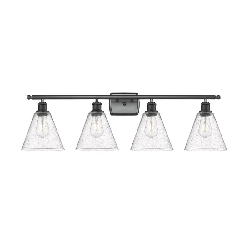 Innovations Lighting 516-4W-11-38 Berkshire Vanity Berkshire 4 Light - Matte Black / Seedy