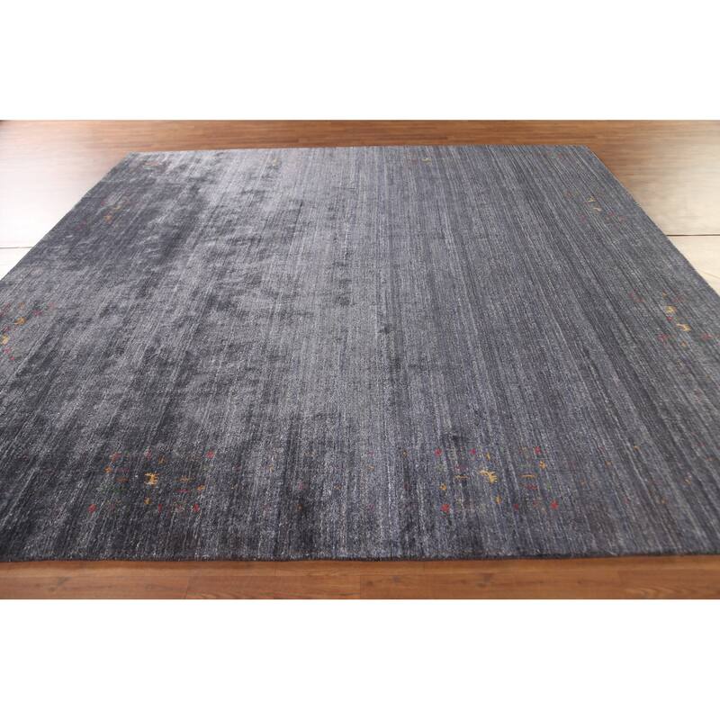 Tribal Gabbeh Oriental Square Rug Hand-Knotted Wool Carpet - 9'8" x 9'9"