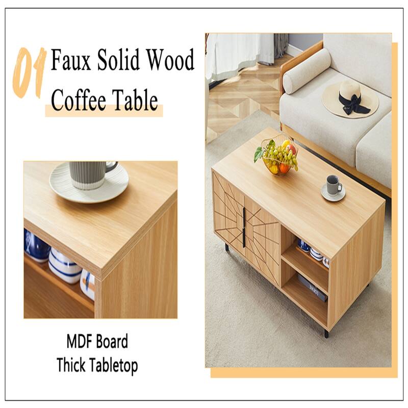 Spider Web Textured Modern MDF Coffee Table