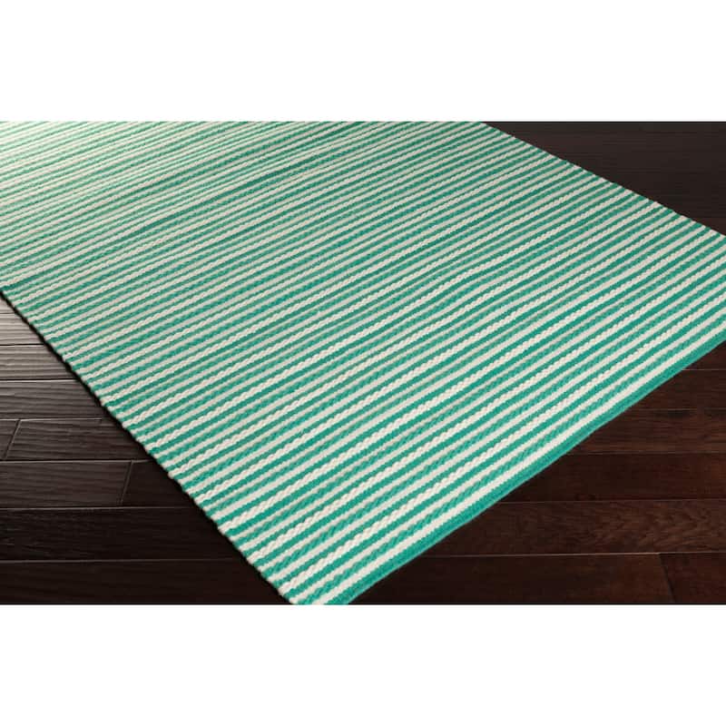 Hand-Woven Lothian Stripe Reversible Wool Area Rug