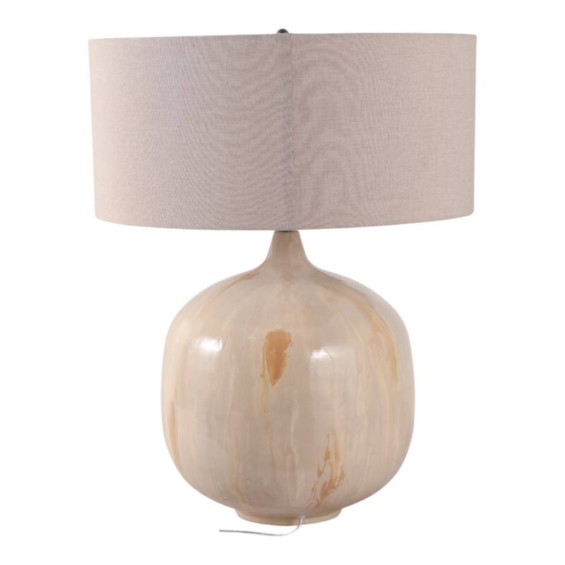 Metal Table Lamp Rounded Base Drum Shade Glam Modern Accent Lighting
