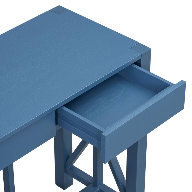 60'' Console Table with 4 Spacious Drawers, Modern Crisscross Design Entryway Table