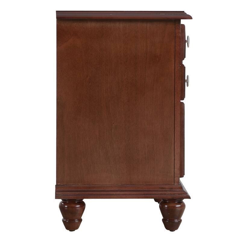 Rattan End table with drawer, Modern nightstand, side table for living room, bedroom,natural