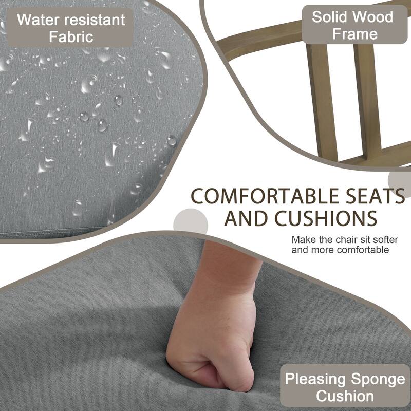 Patio Teak Wood Outdoor Loveseat Sofa with Cushions