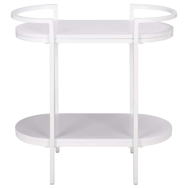 SAFAVIEH Home Inessa 2 Tier Bar Cart - 26"W x 14"D x 26"H - White