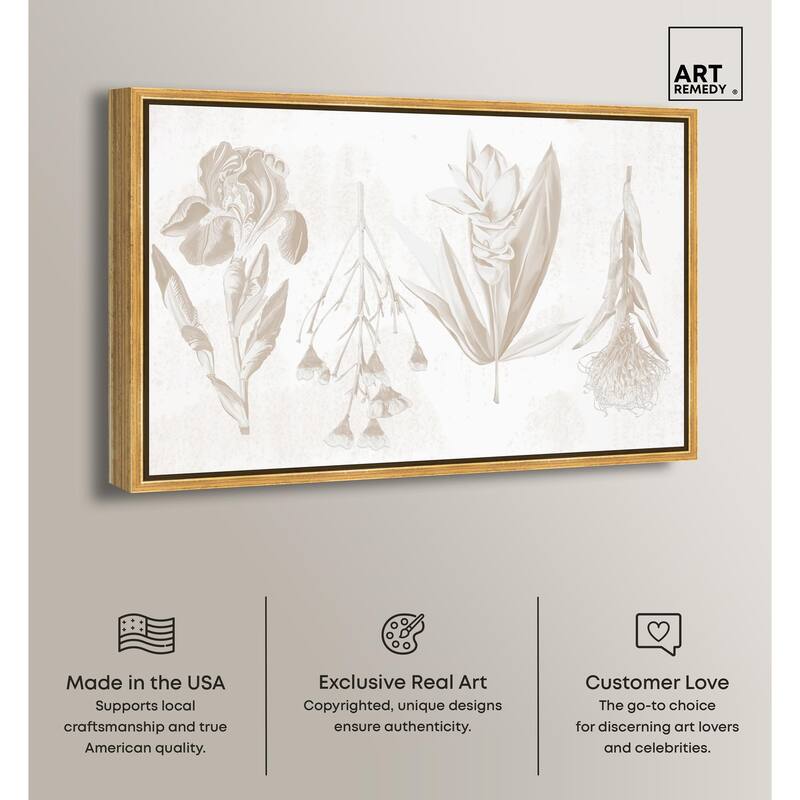 White Pressed Flora Canvas by Art Remedy