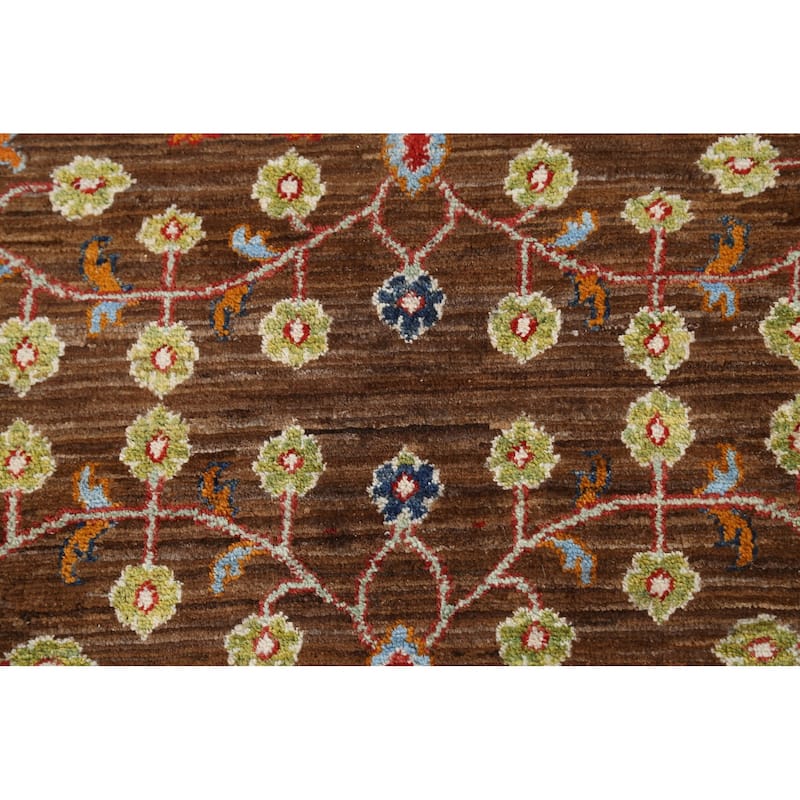 Vegetable Dye Floral Ziegler Oriental Area Rug Handmade Wool Carpet - 5'4" x 7'10"
