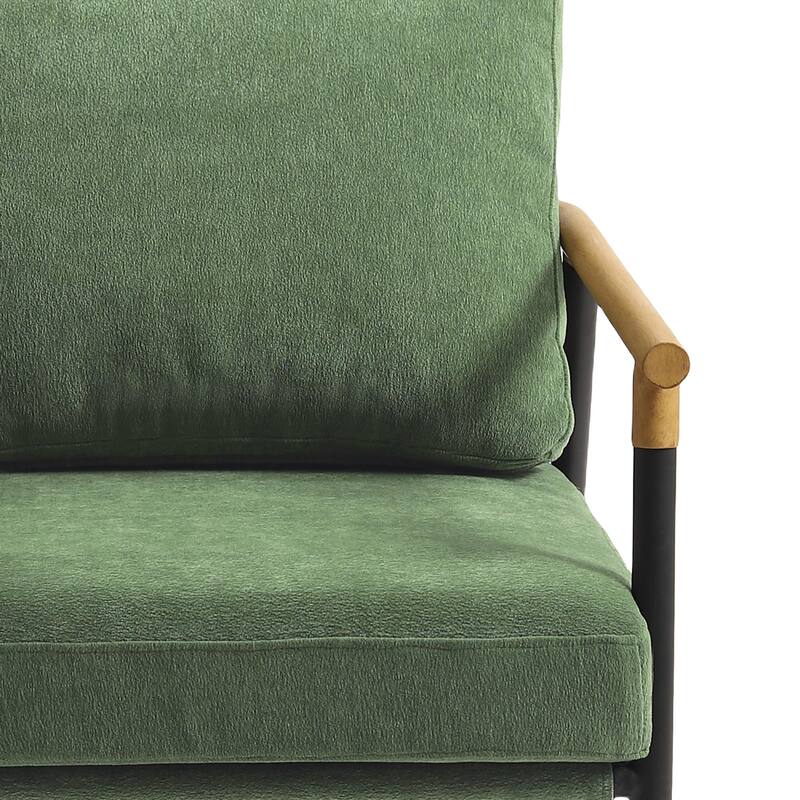 Anis 27'' W Vegan Leather/ Chenille Metal X Base Accent Chair Set of 2