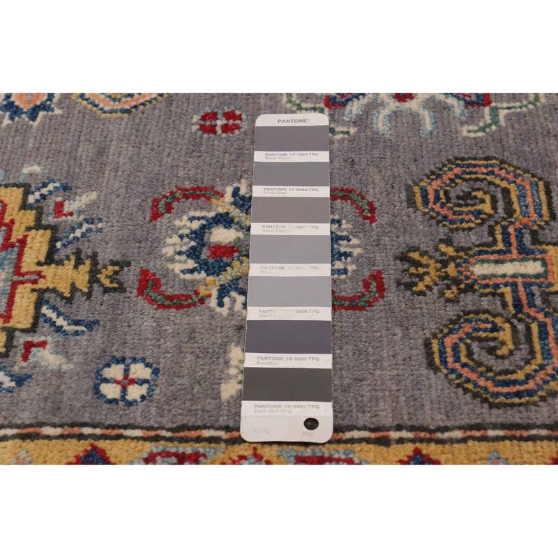 ECARPETGALLERY Hand-knotted Uzbek Ghazni Grey Wool Rug - 5'0 x 7'3