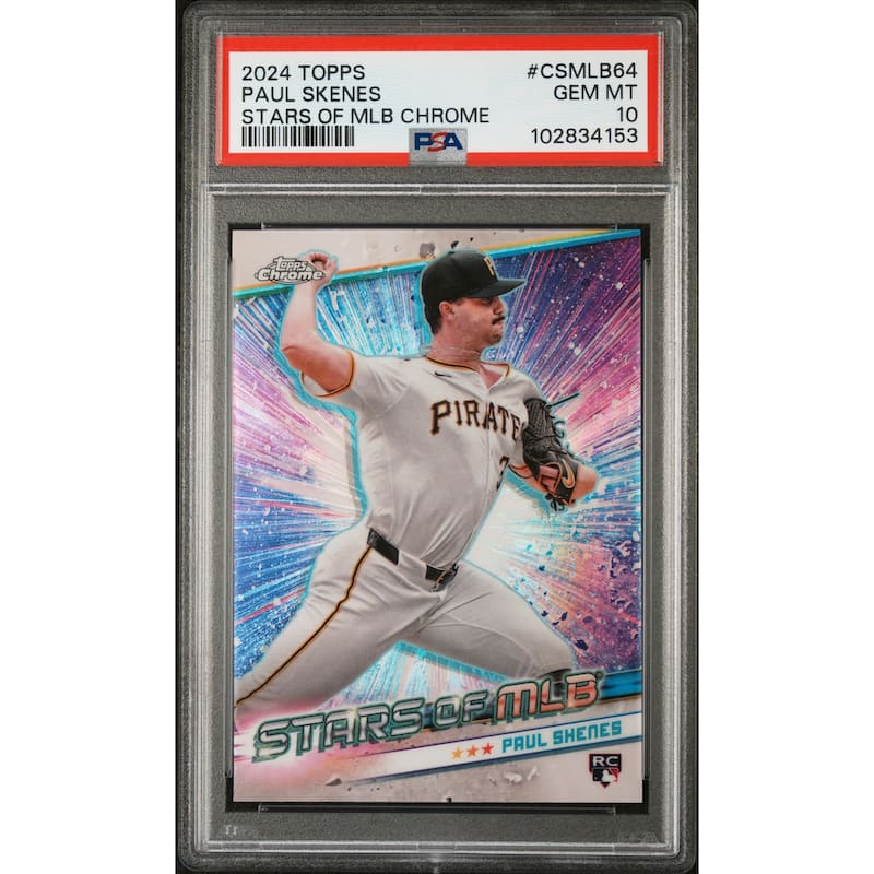 Paul Skenes 2024 Topps Stars of MLB Chrome Rookie Card #CSMLB64 Graded PSA 10 - 8' x 11'