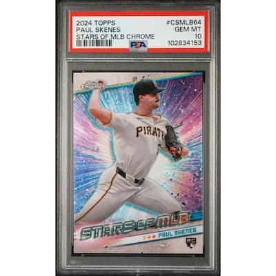 Paul Skenes 2024 Topps Stars of MLB Chrome Rookie Card #CSMLB64 Graded PSA 10 - 8' x 11'