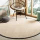 preview thumbnail 35 of 87, SAFAVIEH Natural Fiber Urbana Casual Border Sisal Rug 6' Round - Natural/Dark Grey - Round